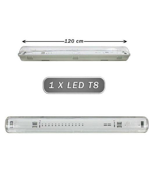 Plafoniera Stagna 1 Neon Led Tubo T8 G13 Da 120 Cm Parete Soffitto Ip65 T8-120ss         