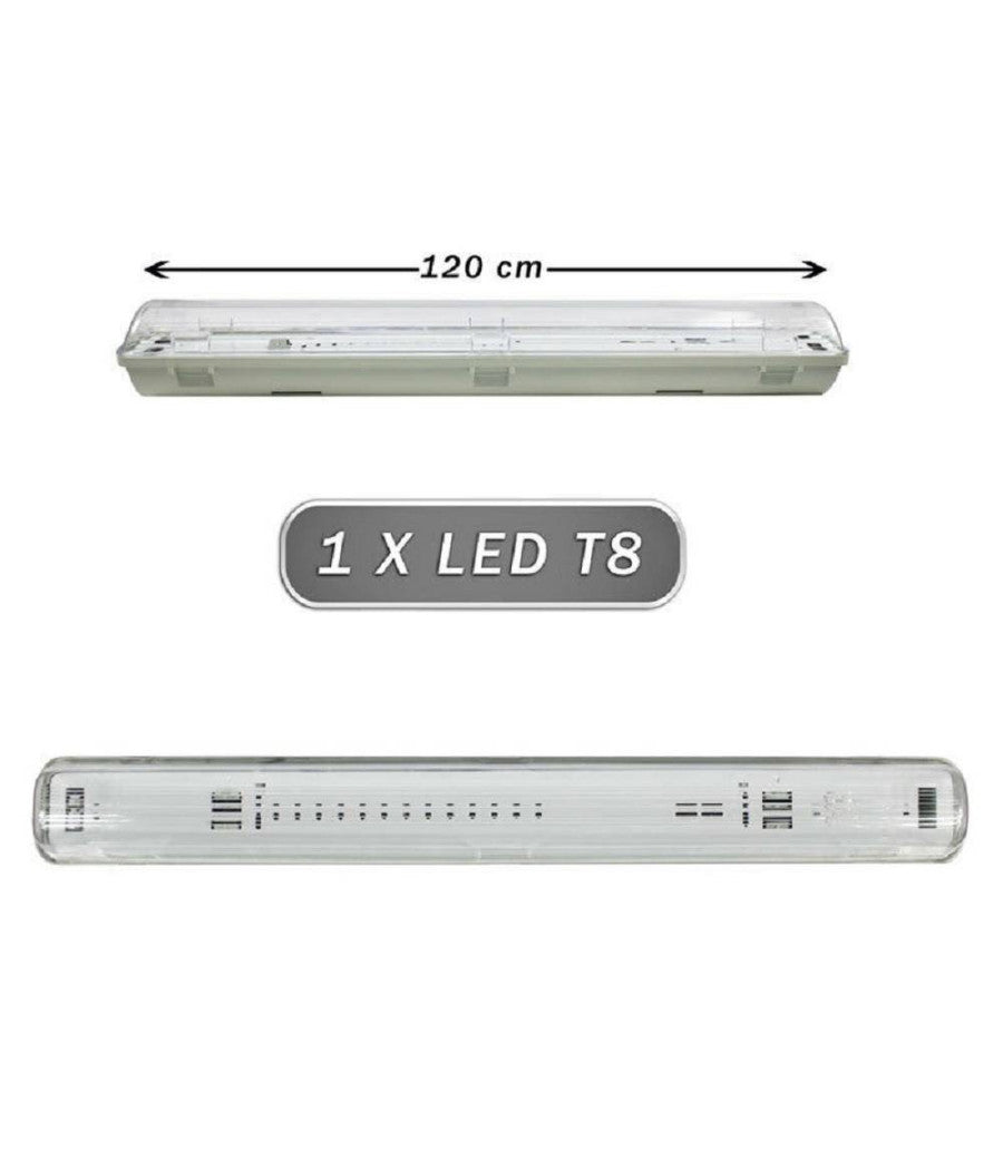 Plafoniera Stagna 1 Neon Led Tubo T8 G13 Da 120 Cm Parete Soffitto Ip65 T8-120ss         