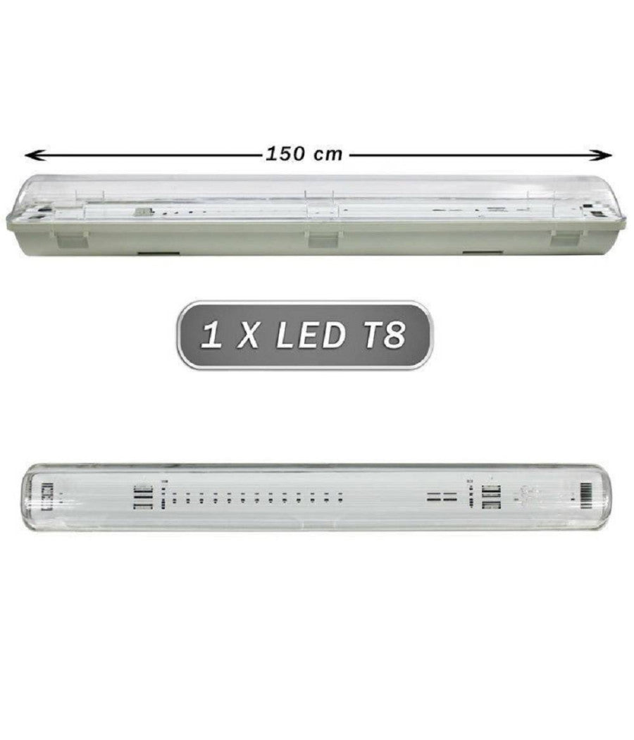 Plafoniera Stagna 1 Neon Led Tubo T8 G13 Da 150cm Parete Soffitto Ip65 T8-150ss         