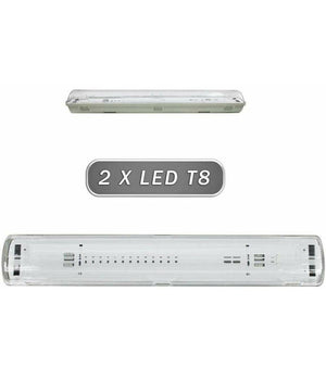 Plafoniera Stagna 2 Neon Led Tubo T8 G13 150 Cm Da Parete Soffitto Ip65 T8-150s         