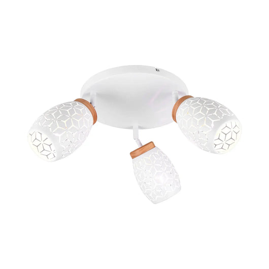 LÚZETE - PLAFONNIER 3 LUCI METALLO BIANCO E14 BIRKITA