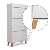 Plana - Scarpiera Salvaspazio 3 Ante 55x116x25 cm 18 Paia in Legno Bianco