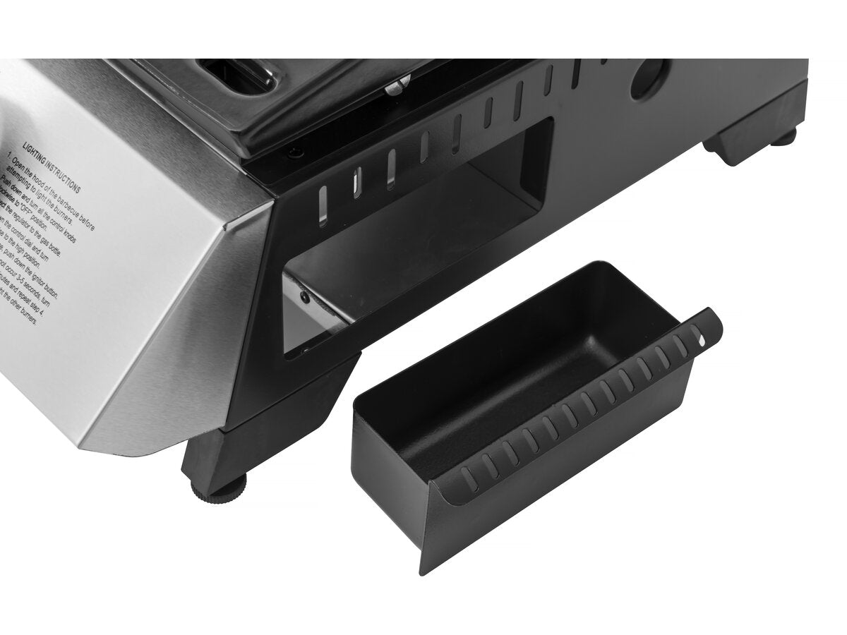 Plancha a gas 4 fuochi "Jolly" - 10 Kw - Grigio