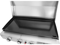 Piastra liscia a gas con 4 fornelli e coperchio "Fasto" - 10 kW - Grigio