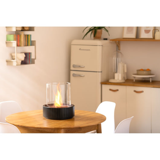 Planika - Biocamino da Tavolo Lotus Caminetto a Bioetanolo Portatile con Tecnologia Commerce, Cilindrico in Vetro