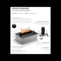 Planika - Bruciatore a Bioetanolo Senso Burner BEV Senza Canna Fumaria, Controllo Remoto, Fiamma Reale, Acciaio