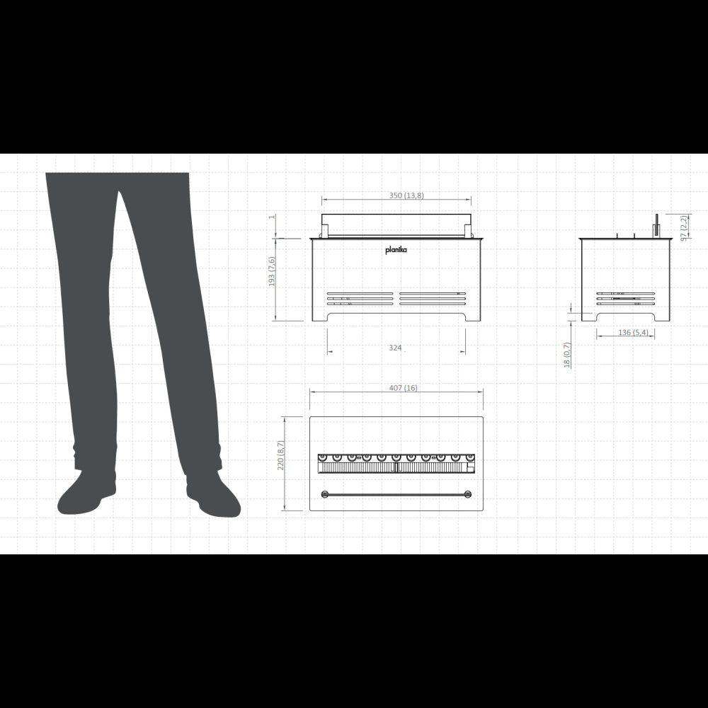 Planika - Bruciatore a Vapore Acqueo Cloudy Effetto Fiamma Realistica con Tecnologia Optimyst, Controllo Remoto, Design Moderno