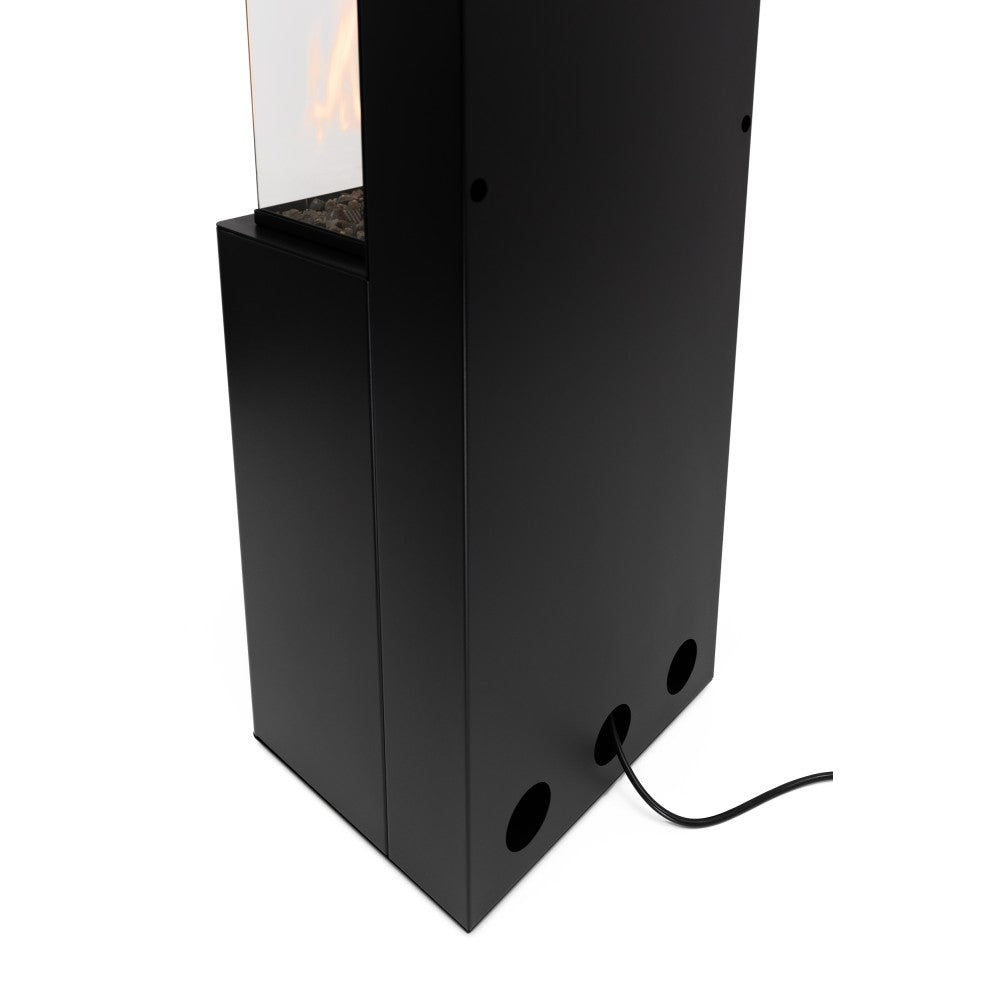 Planika - Biocamino a Bioetanolo Arcticon BEV Senza Canna Fumaria, Controllo Remoto, Fiamma Reale, Design Panoramico - Nero