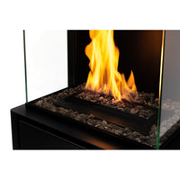 Planika - Biocamino a Bioetanolo Arcticon BEV Senza Canna Fumaria, Controllo Remoto, Fiamma Reale, Design Panoramico - Nero