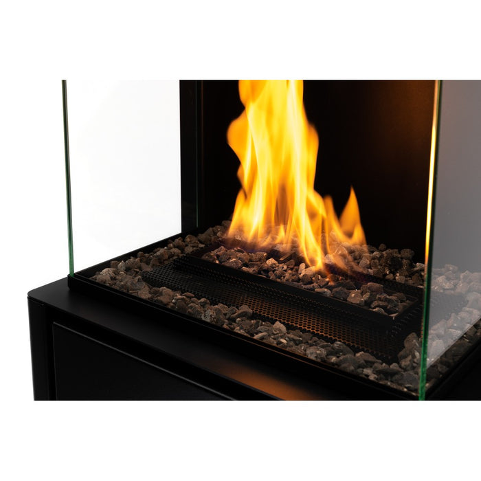 Planika - Biocamino a Bioetanolo Arcticon BEV Senza Canna Fumaria, Controllo Remoto, Fiamma Reale, Design Panoramico - Nero