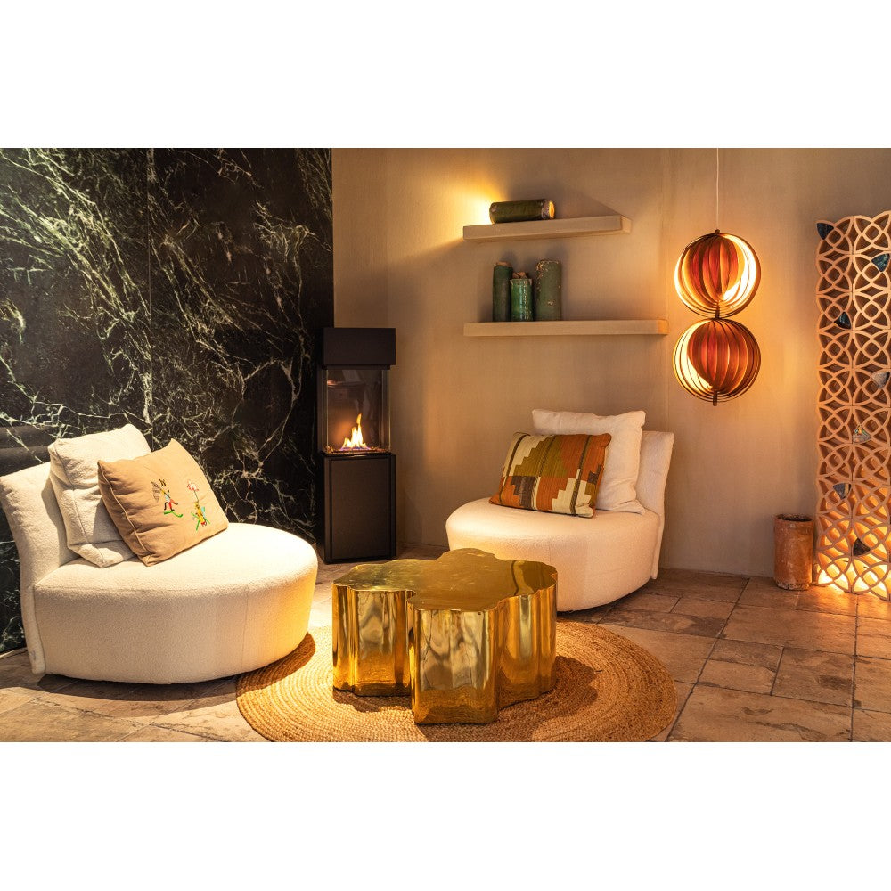 Planika - Biocamino a Bioetanolo Arcticon BEV Senza Canna Fumaria, Controllo Remoto, Fiamma Reale, Design Panoramico - Nero