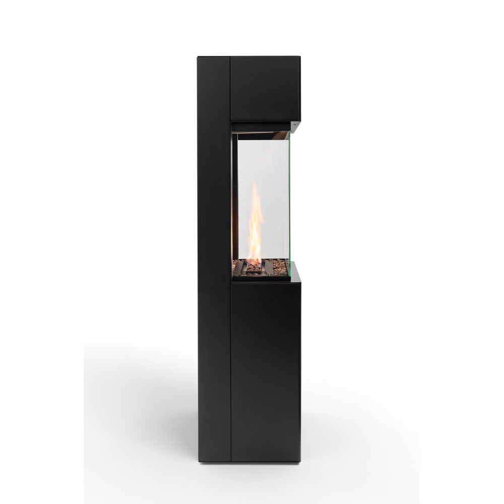 Planika - Biocamino a Bioetanolo Arcticon BEV Senza Canna Fumaria, Controllo Remoto, Fiamma Reale, Design Panoramico - Nero