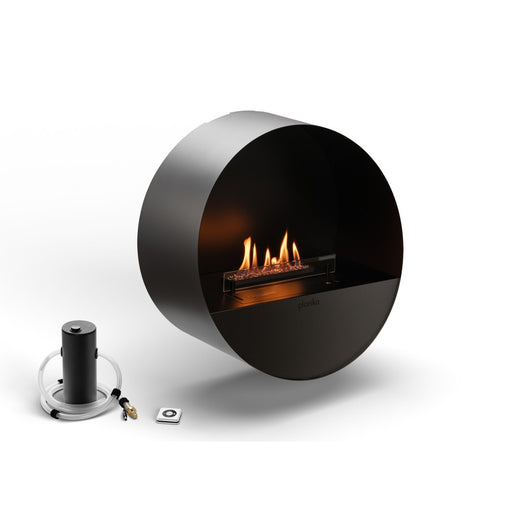 Planika - Camino a Bioetanolo Bubble Wall and Floor BEV Senza Canna Fumaria, Controllo Remoto, Acciaio, Parete e pavimento