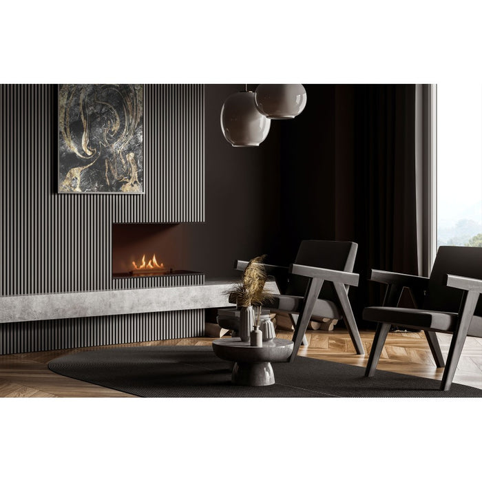 Planika - Camino a Bioetanolo Senso Fireplace BEV Senza Canna Fumaria, Controllo Remoto, Acciaio, Pannelli laterali smontabili