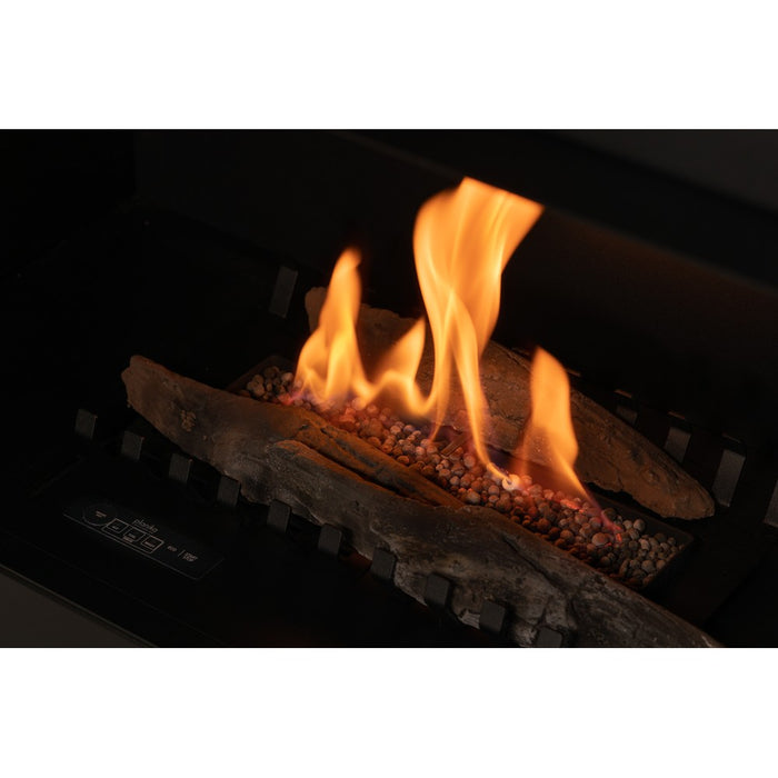 Planika - Camino a Bioetanolo Senso Fireplace BEV Senza Canna Fumaria, Controllo Remoto, Acciaio, Pannelli laterali smontabili