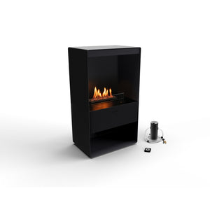 Planika - Camino a Bioetanolo Senso Stove BEV Senza Canna Fumaria, Controllo Remoto, Acciaio, Stufa a bioetanolo