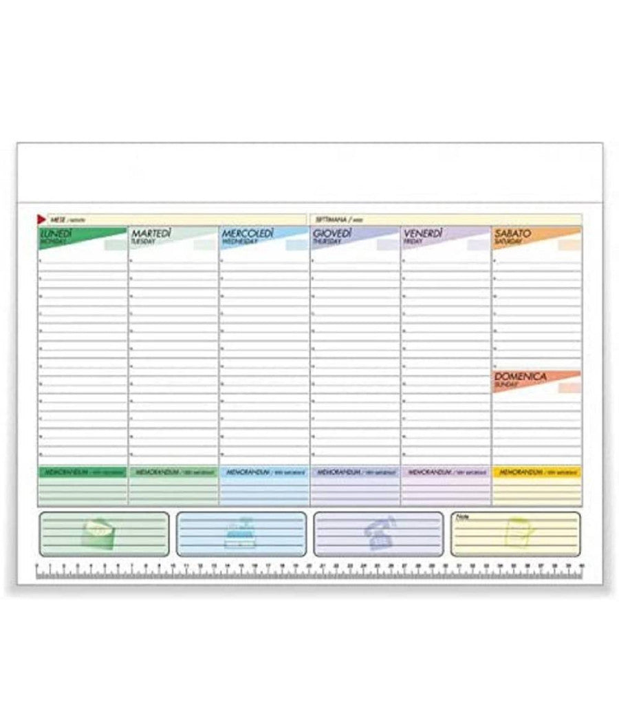 Planning Anno Tavolo Settimanale A Strappo 43,5x31,5 Cm Bianco Agenda Calendario         