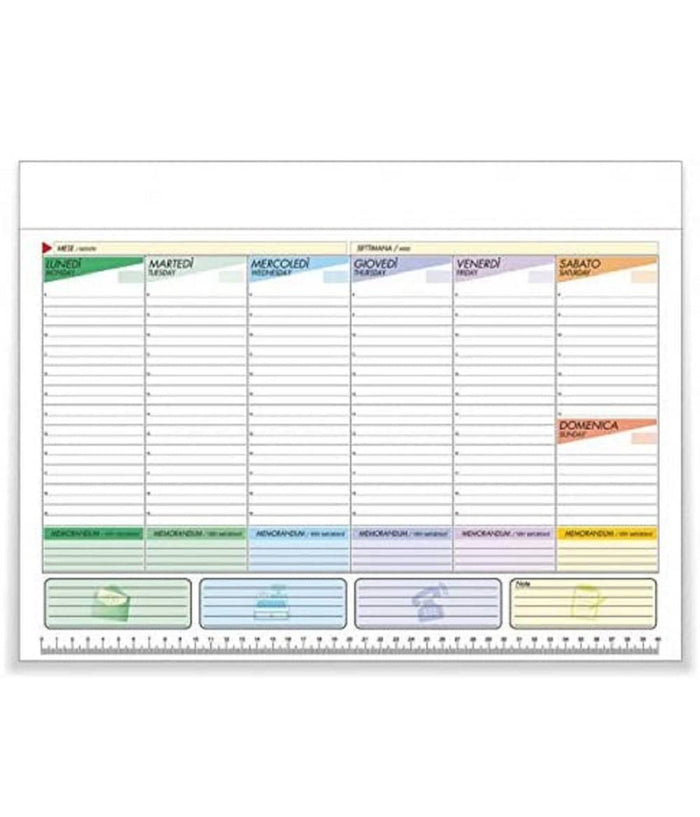 Planning Anno Tavolo Settimanale A Strappo 43,5x31,5 Cm Bianco Agenda Calendario         