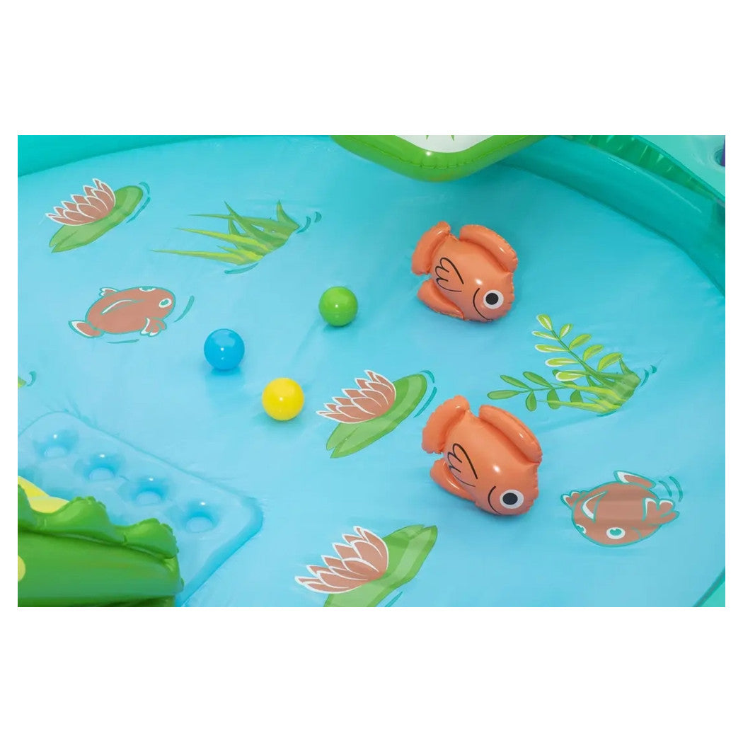 Trade Shop - Play Center Gonfiabile Crocodile Cove Piscinetta Per Bambini 224 X 181 X 72 Cm 53166 -
