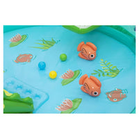 Trade Shop - Play Center Gonfiabile Crocodile Cove Piscinetta Per Bambini 224 X 181 X 72 Cm 53166 -