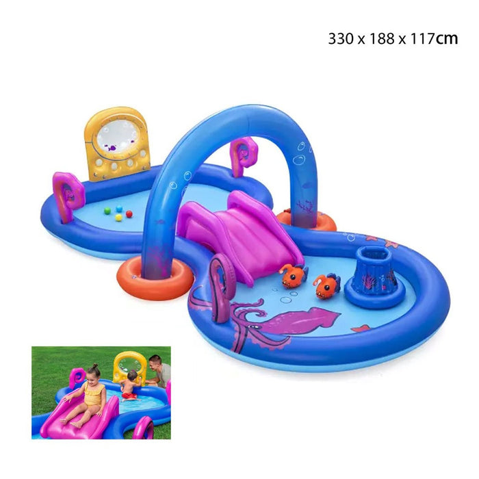 Trade Shop - Play Center Gonfiabile Sea Odyssey Piscina Scivolo Per Bambini 330x188x117cm 53167 -