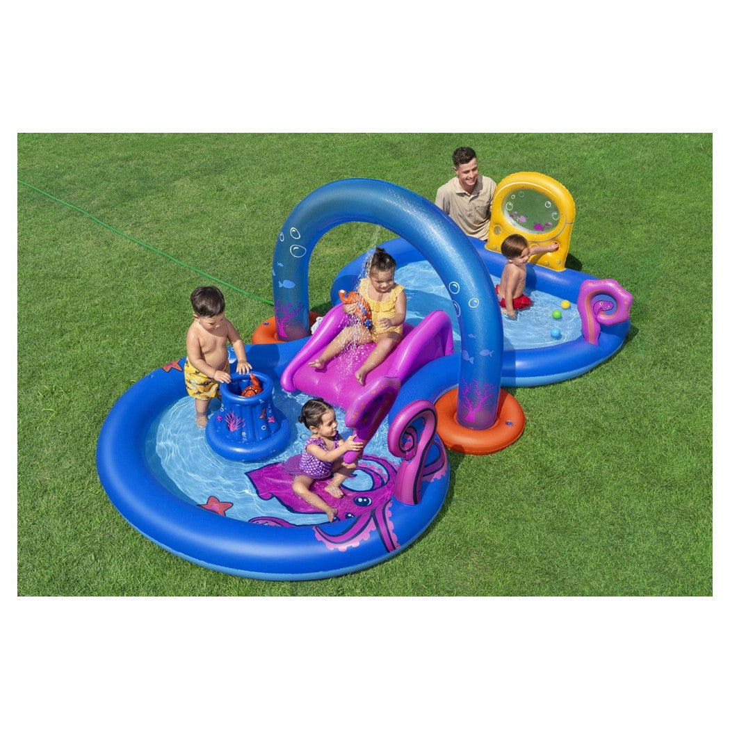 Trade Shop - Play Center Gonfiabile Sea Odyssey Piscina Scivolo Per Bambini 330x188x117cm 53167 -