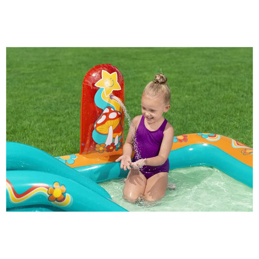 Trade Shop - Play Center Piscina Gonfiabile Retro Groove Per Bambini 193x152x74cm Giardino 53164 -