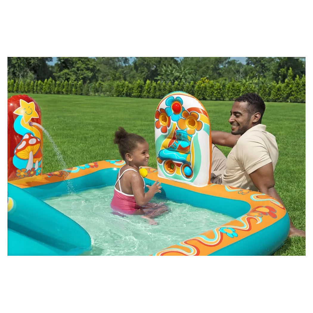 Trade Shop - Play Center Piscina Gonfiabile Retro Groove Per Bambini 193x152x74cm Giardino 53164 -