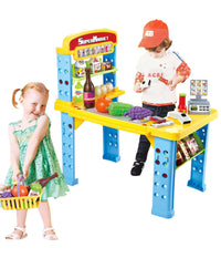 Playset Supermercato Giocattolo Bambini Banco Estensibile Luci Suoni Accessori         