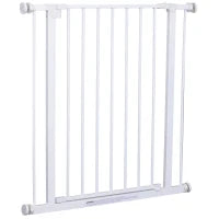 Cancelletto di Sicurezza per Animali Allargabile Facile Installazione con Supporti a Pressione Acciaio Resistente con  una Finitura Verniciata a Polvere Bianco 76x76-82cm