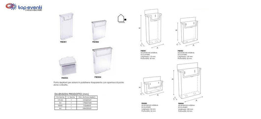 Portadepliant parete da esterno A4