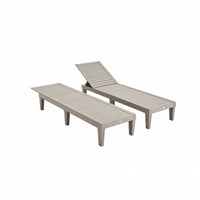 Set di 2 lettini prendisole multiposizione, grigio