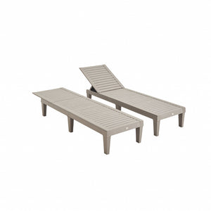 Set di 2 lettini prendisole multiposizione, grigio