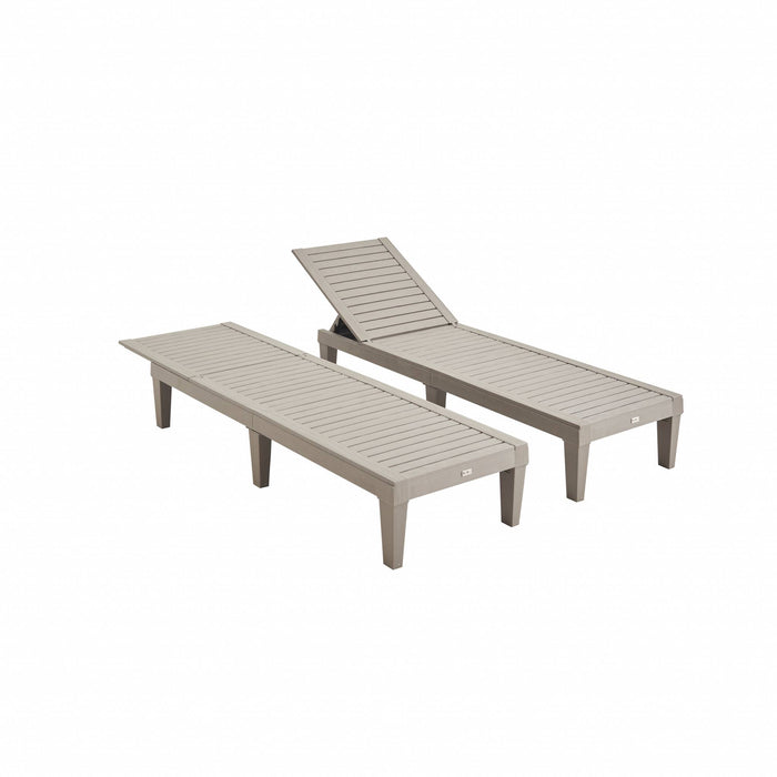 Set di 2 lettini prendisole multiposizione, grigio