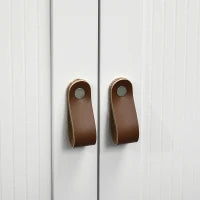 kleankin Mobile Sottolavabo con 2 Porte, Scaffale Regolabile, 2 Ripiani Interni, Maniglie, in PU, 60 x 30 x 60 cm, Bianco