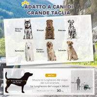 Rimorchio Bici per Cani 30kg max con 2 Ingressi e Tasche Portaoggetti, in Acciaio e Tessuto Oxford, Blu