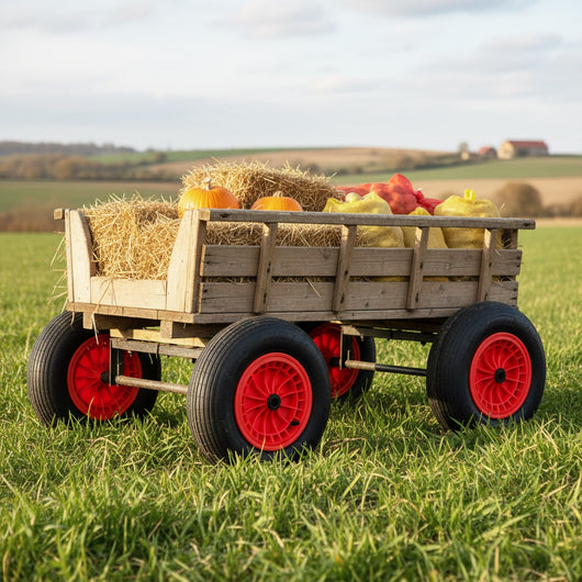 Set di 2 ruote in gomma 40 cm con cuscinetti 2 cm e mozzi centrati 8,8 cm-Set di 2 ruote e pneumatici per carriola