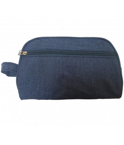 Pochette Uomo Blu Gancio Tessuto Borsello Beauty Case Borsa Vintage Documenti         