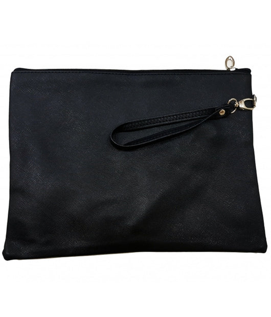 Pochette Donna A Mano Con Zip Borsello Beauty Case Borsa Poliuretano Vintage         