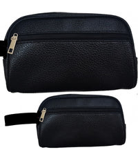 Pochette Uomo Nero Borsello Beautycase Borsa Eco Pelle Vintage Documenti Oggetti         