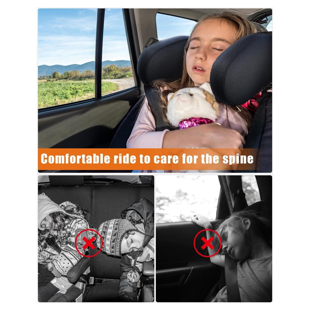 Trade Shop - Poggiatesta Seggiolino Auto Supporto Collo Testa Regolabile Cuscino Bambini Adulti         