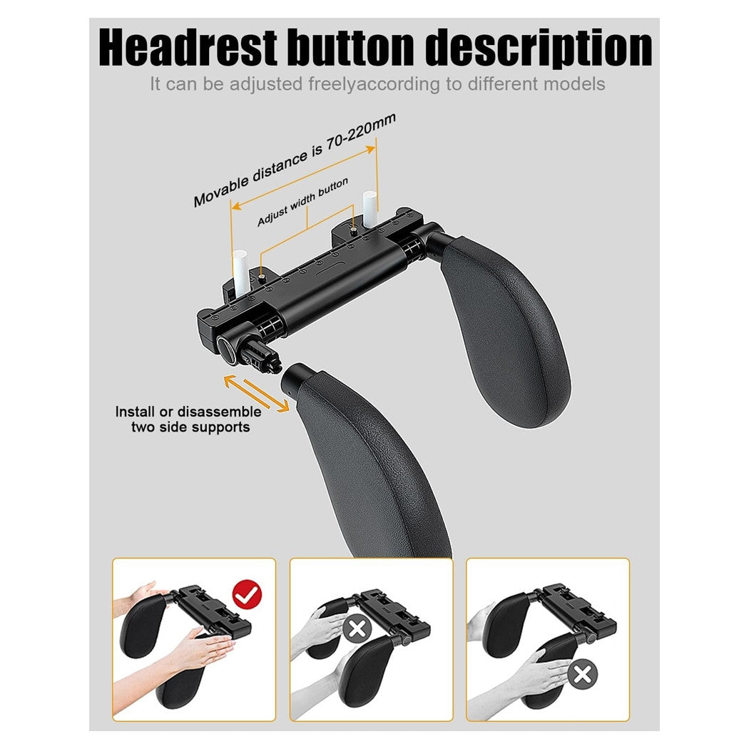 Trade Shop - Poggiatesta Seggiolino Auto Supporto Collo Testa Regolabile Cuscino Bambini Adulti         