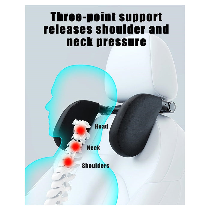 Trade Shop - Poggiatesta Seggiolino Auto Supporto Collo Testa Regolabile Cuscino Bambini Adulti         