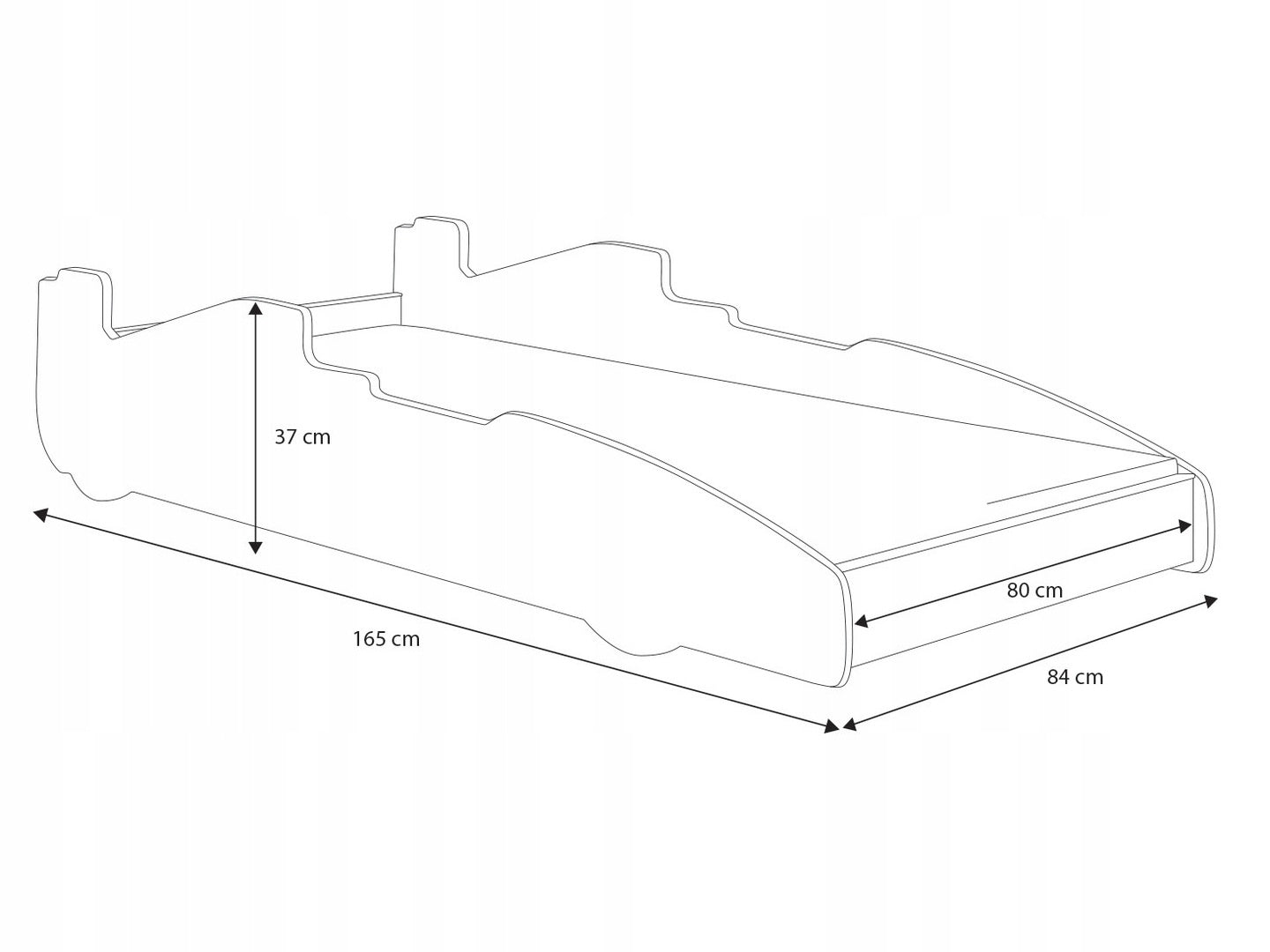 Letto per bambini FORMULA 160 x 80 cm con materasso
