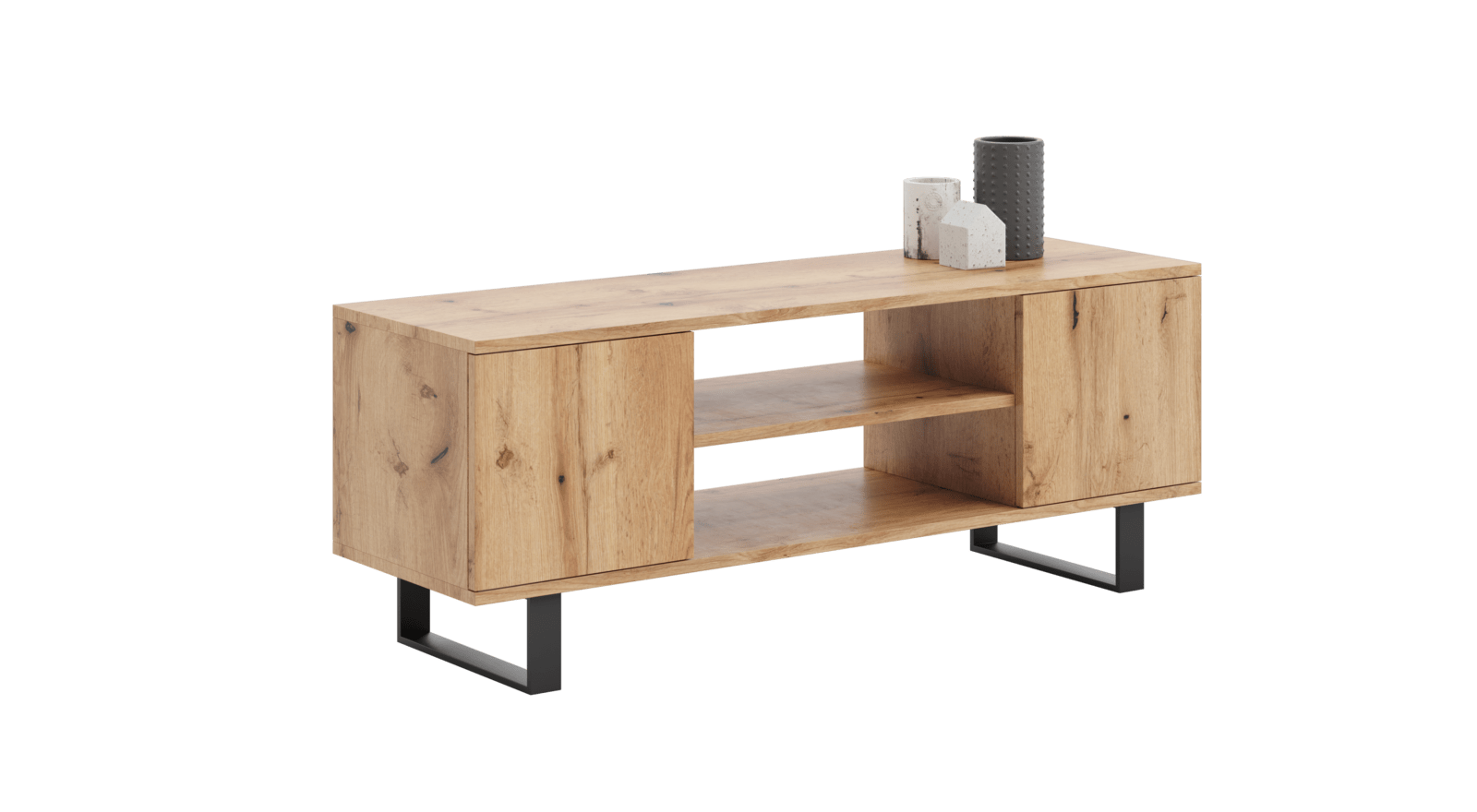Mobile TV FOCUS Loft 135 cm con gambe in metallo-Rovere Craft