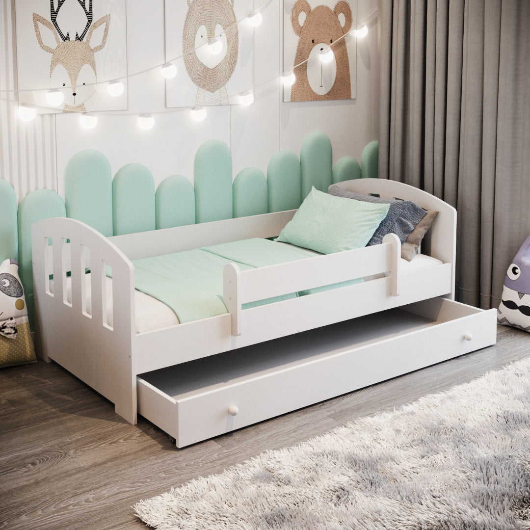 Letto per bambini Felix bianco 160x80 con materasso