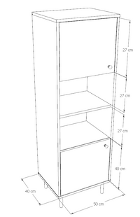 Mensola a colonna VENUS 153x50 cm - colore cashmere