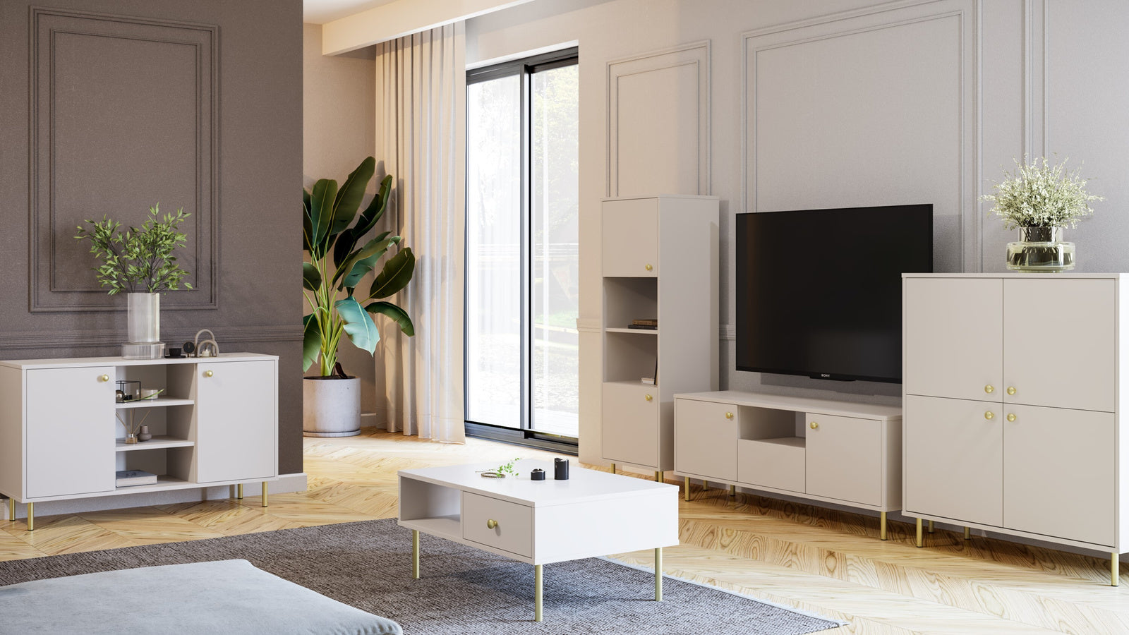 Cassettiera due ante VENUS 73x137 cm - colore cashmere