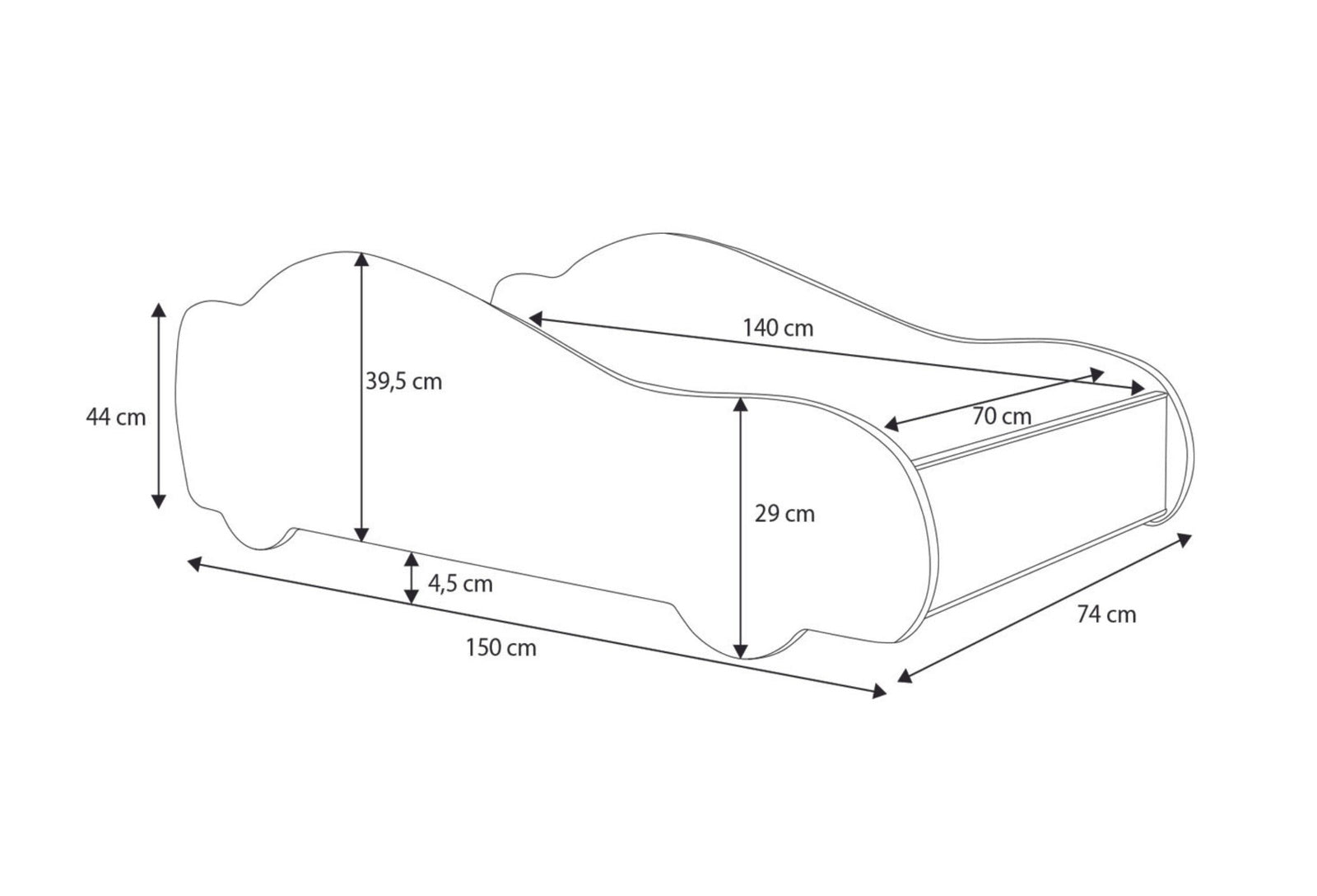 Letto Batcar 140x70 - con materasso