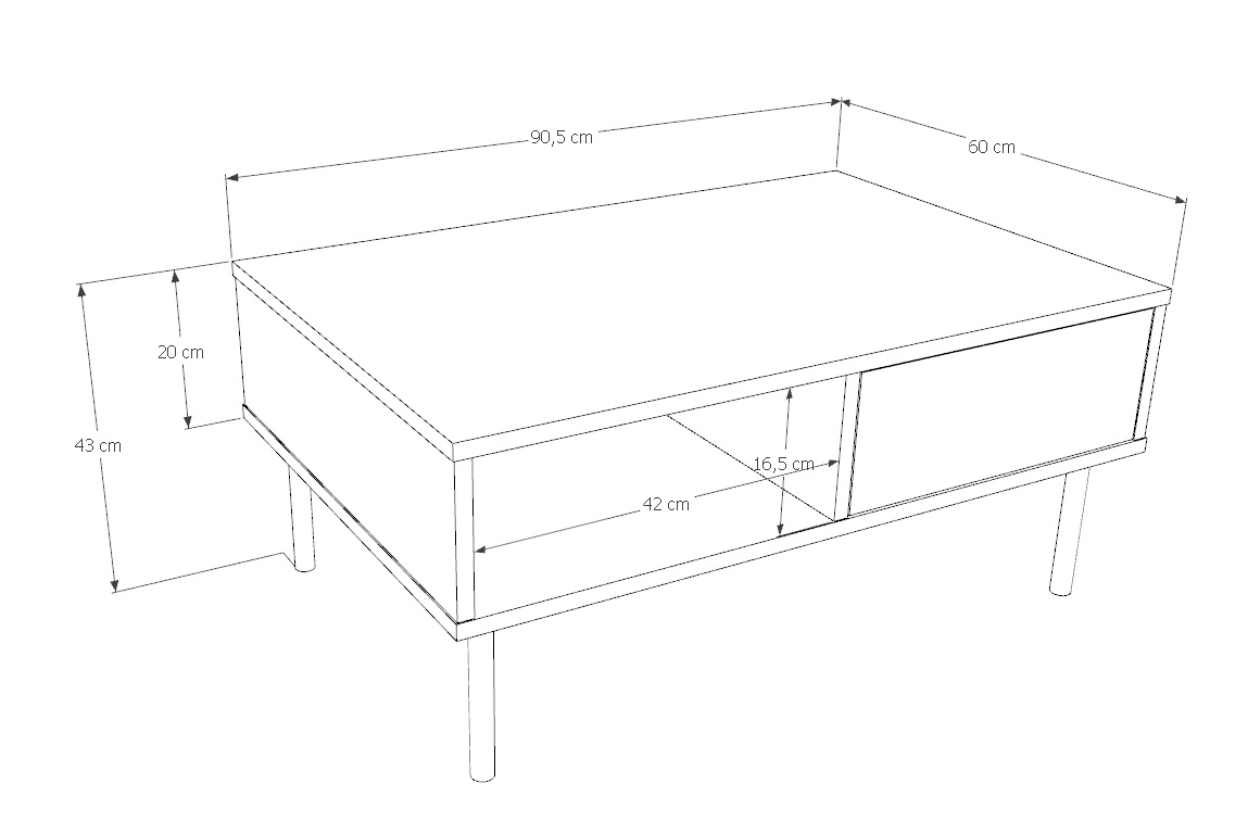 Tavolino VENUS 90 cm - bianco